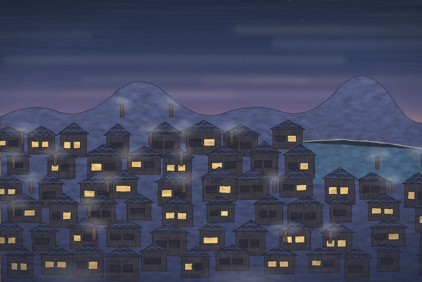 Steam rising from dozens of chimneys over the hillside town of Beppu.